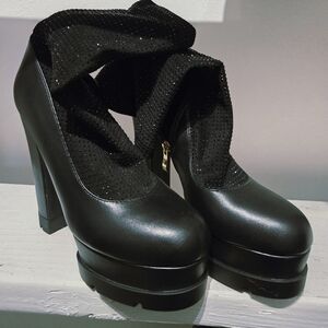 Elegant Black Women's Platform Heels